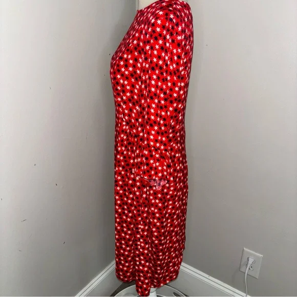 Boden red white & blue stars dress viscose POCKETS 3/4 sleeve shift size 8 8R - Picture 7 of 13